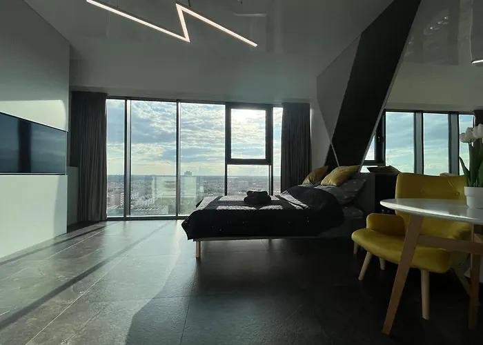 Hanza Tower - Scandia Apartment, 16 Floor, Sunset View * Щецин